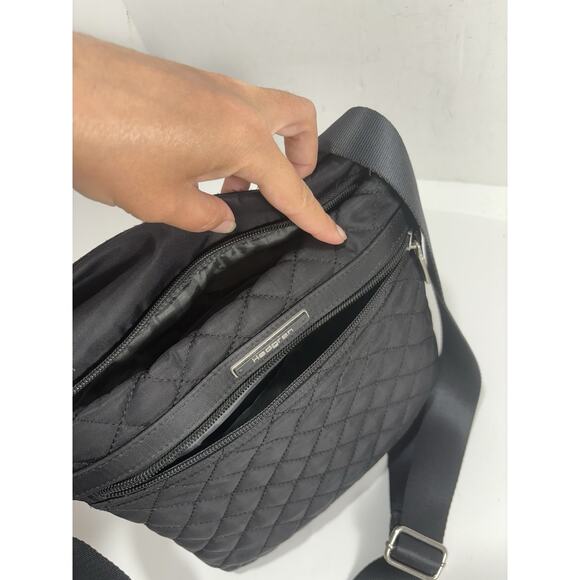 Hedgren Diamond Touch RFID Black Crossbody Bag Pavement Adjustable Strap Quilted - Picture 11 of 11